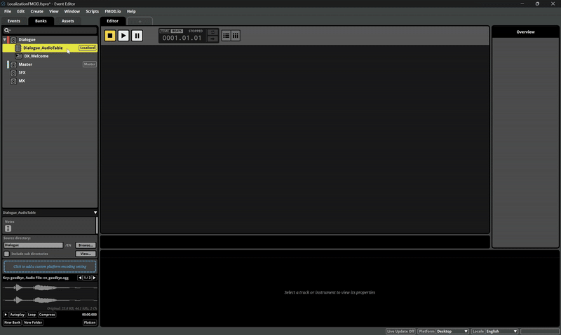 Connect AudioTable to Dialogue Directory